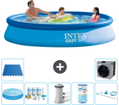Paquete de piscina - intex - alrededor - 366x366x76 cm + accesorios a662
