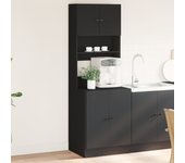 Mueble de cocina negro 60x50x180 cm de madera contrachapada