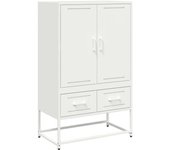 Aparador | aparador de comedor | armario de cocina de acero laminado en frío blanco 68x39x111,5 cm cfw22572