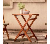 Yoevu - mesa plegable de madera de acacia, 60x60x72 cm, compacta y duradera, ideal para jardines, terrazas, balcones y patios