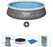 Paquete de piscina - bestway - alrededor - 457x457x84 cm + accesorios cb64