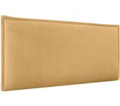 Dhome cabecero de lino natural liso con ribete cabezal tapizado cama dormitorio moderno top trending (mostaza, 105cm)