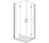 Mampara de ducha angular abatible con cierre abatible h 190 cromo antical transparente con medidas 70 (67,5-69) x 75 (72,5-74)