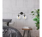 Lámpara de pared horn-12213 negro oro cobrizo metal vidrio 37x21x27 cm