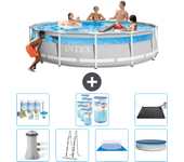 Paquete de piscina - intex - alrededor - 427x427x107 cm + accesorios cb44