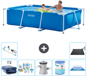 Paquete de piscina - intex - rectángulo - 260x160x65 cm + accesorios a129