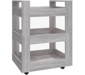 Carrito de cocina，estantería de cocina, carrito de servir madera contrachapada gris sonoma 60x45x80 cm cfw96242