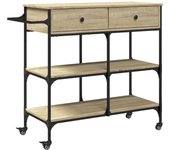 Carrito de cocina madera ingeniería roble sonoma 105x42x95 cm