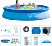 Paquete de piscina - intex - alrededor - 396x396x84 cm + accesorios a740