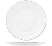 Alba plato porcelana oro redondo cm 31 blanco h&h