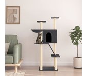 Rascador para gatos con rascador de sisal gris oscuro 143 cm