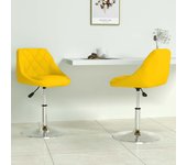 Pack 2 uds sillas de comedor | silla de cocina giratorias terciopelo amarillo mostaza cfw38580