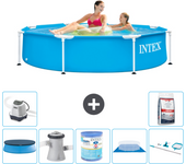 Paquete de piscina - intex - alrededor - 244x244x51 cm + accesorios a1436