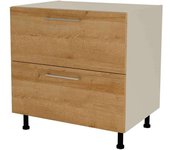 Mueble de cocina bajo cacerolero en gris cream y roble vega. 85 cm(alto)80 cm(ancho)60 cm(