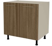 Mueble de cocina bajo con 2 puertas en gris cream y nogal noceto. 85 cm(alto)80 cm(ancho)6