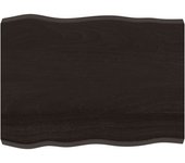 Tablero mesa madera tratada borde vivo marrón 80x60x(2-6) cm