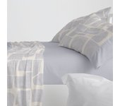 Juego de sábanas burrito blanco diseño 630 , 100% algodón ancho de 105 cm en color azul plomo