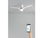 Wind calm natural wood - función verano/invierno - ventilador de techo 40w silencioso ø132 cm con luz, wifi y mando a distancia
