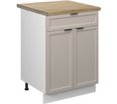 Vicco mueble bajo de cocina fame-line, grisbeige, 60 cm con cajón, et roble