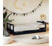 Vidaxl estructura de cama niños con cajones madera pino negro 80x200cm