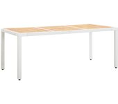Conjunto de comedor de jardín 9 piezas ratán sintético blanco