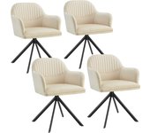Tectake silla giratoria de terciopelo tapizada