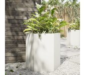 Vidaxl jardinera hexagonal acero blanco 46x40x45 cm