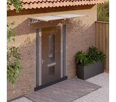 Vidaxl marquesina puerta policarbonato gris y transparente 199x90 cm