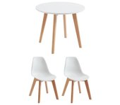 Conjunto mesa para niños louloune + 2 sillas lilinou - blanco