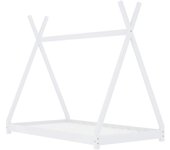 Estructura de cama infantil madera maciza pino blanca 70x140 cm