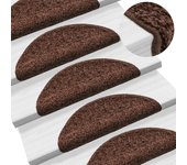 Peldaños de escalera 10 uds 56x17x3 cm marrón