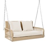 Hamaca de jardín, conjunto de muebles de exterior de ratán beige