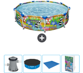 Paquete de piscina - bestway - alrededor - 274x274x66 cm + accesorios cb80