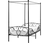 Beliani cama con dosel metal sormery 90 x 200 cm negro