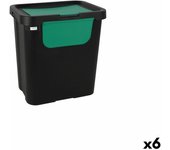 Cubo de basura para reciclaje tontarelli moda double verde (6 unidades) 24 l