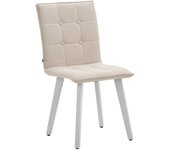 Silla miller tela blanca crema