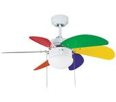 Ventilador de techo tabit 1xe27 6 aspas 84cm multicolor