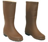 Botas de goma hasta la rodilla con suela de goma antideslizante marrón - talla 38