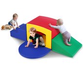 Vevor juguetes de escalada para niños pequeños en interiores, 5 pcs de equipo de juego para escalar, gatear y túneles, laberinto de túnel de espuma co