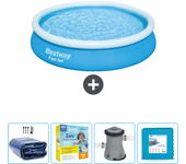 Paquete de piscina - bestway - alrededor - 366x366x76 cm + accesorios cb7