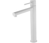 Grifo de lavabo alto mod. milos stick blanco mate