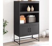 Aparador alto negro 68,5x38,5x123,5 cm acero