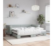 Maison exclusive - sofá cama nido con colchón terciopelo gris claro 90x200 cm