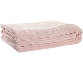 Manta poliester 150x200x2 260 gsm, borreguito rosa
