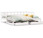 Sofá cama nido con cajones sin colchón blanco 90x200 cm