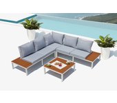 Fira conjunto de jardín de aluminio blanco y gris