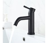 Grifo de baño monomando negro, grifo de lavabo, grifo de lavabo de baño de acero inoxidable negro mate de un solo orificio