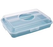 Recipiente enrico para conservar y transporte de tartas, muffins y otros snacks, rectangular, 43x29,5, azul nórdico
