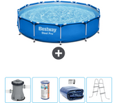Paquete de piscina - bestway - alrededor - 366x366x76 cm + accesorios cb59