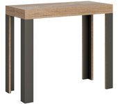 Consola extensible 90x40/196 cm linea small roble natural estructura antracita